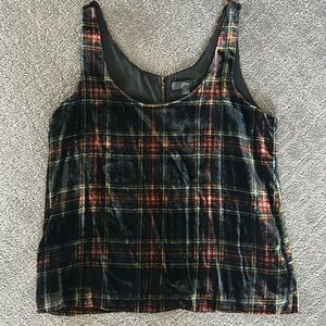 J Crew Plaid Velvet Tank